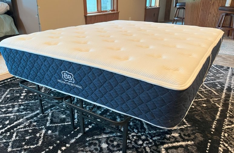 Brooklyn Bedding Signature Hybrid Queen on platform frame