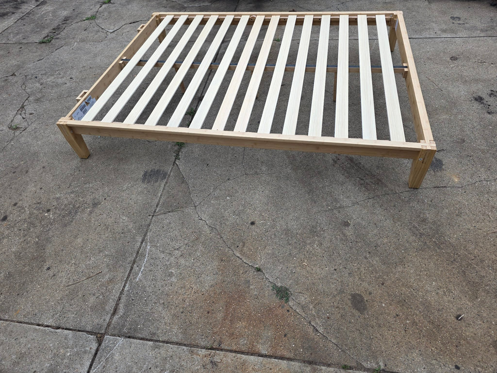 Bamboo platform bed frame, Queen, full view
