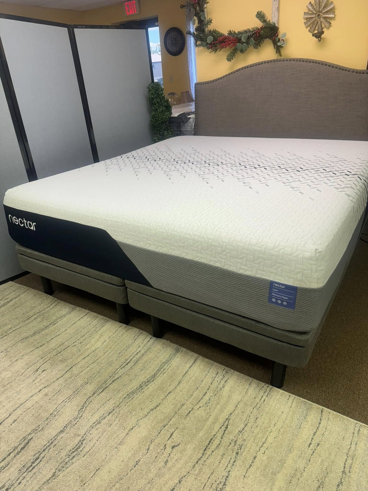 Nectar Luxe Memory Foam King on frame