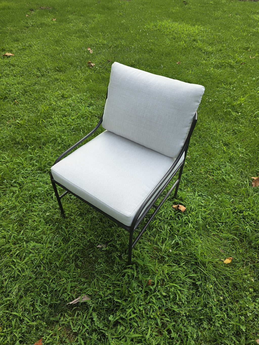 Segovia outdoor dining chair, top angle view