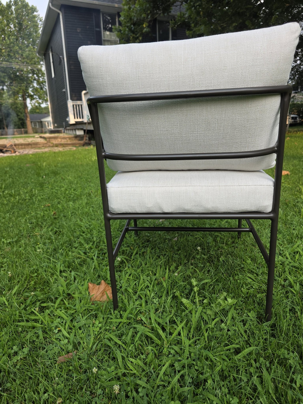 Segovia outdoor dining chair, back view