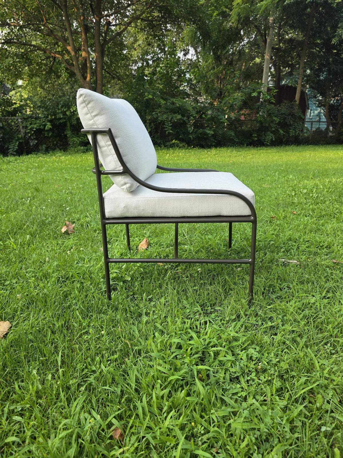 Segovia outdoor dining chair, side view