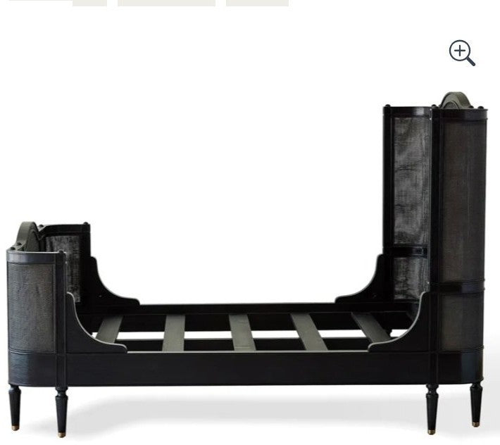 Solene King bed, side view showing slats (manufacturer photo)