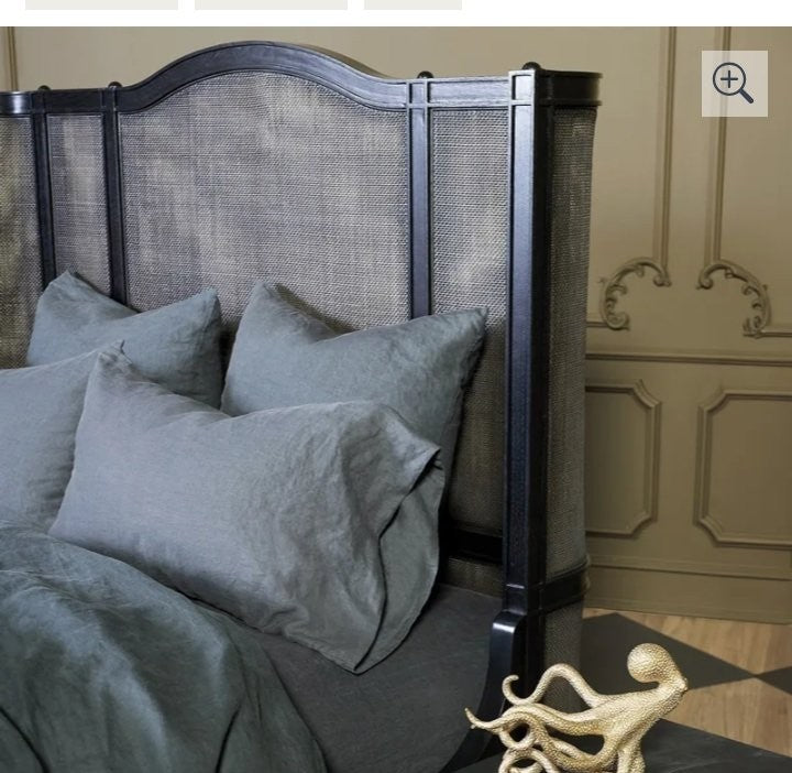 Solene King bed, styled close-up (manufacturer photo)